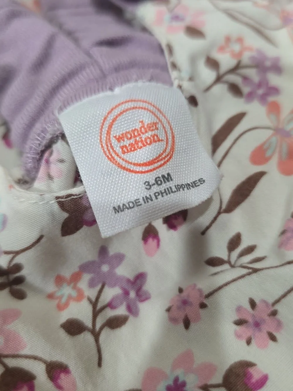 Wonder nation Floral Baby Outfit in Lavender, Pink and Brown